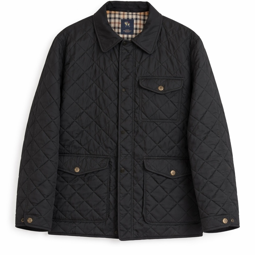 Hart Schaffner Marx Middlebury Quilted Field Coat Jacket Black Long Sleeve Large